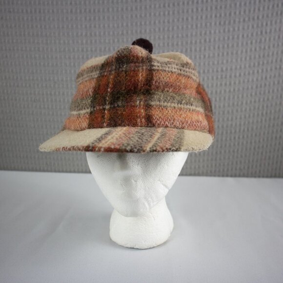 Wool Plain Tweed Hunting Insulated Hat Vintage 1980's - Picture 1 of 8